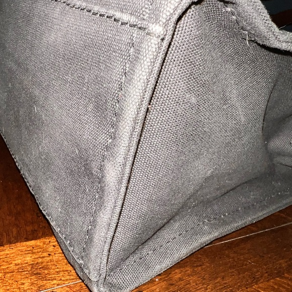 Marc Jacobs Black Canvas The Tote Bag with White Logo - Picture 9 of 9